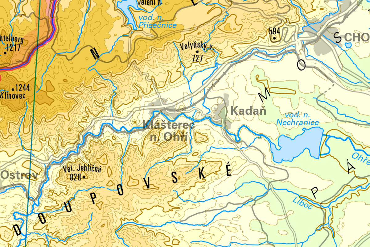 ČR - FYZICKOGEOGRAFICKÁ MAPA 1 : 500 000